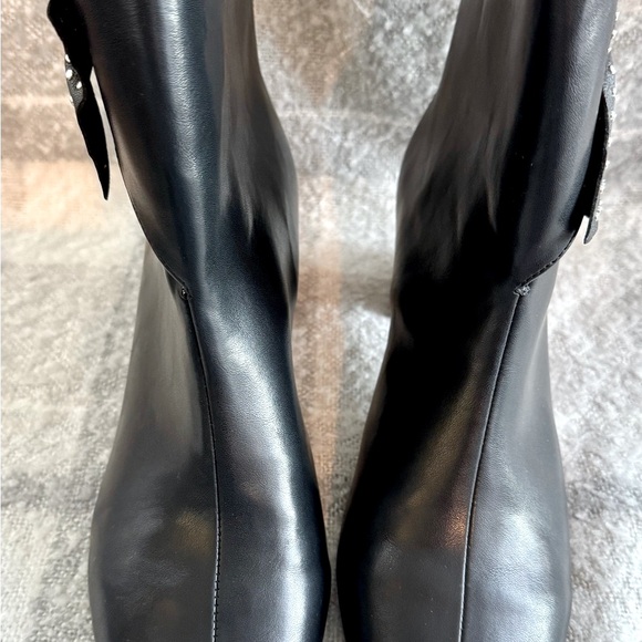 Nanette Lepore Black Ankle Boots with Studded Bow Detail Size 10 New in Box - Picture 10 of 13